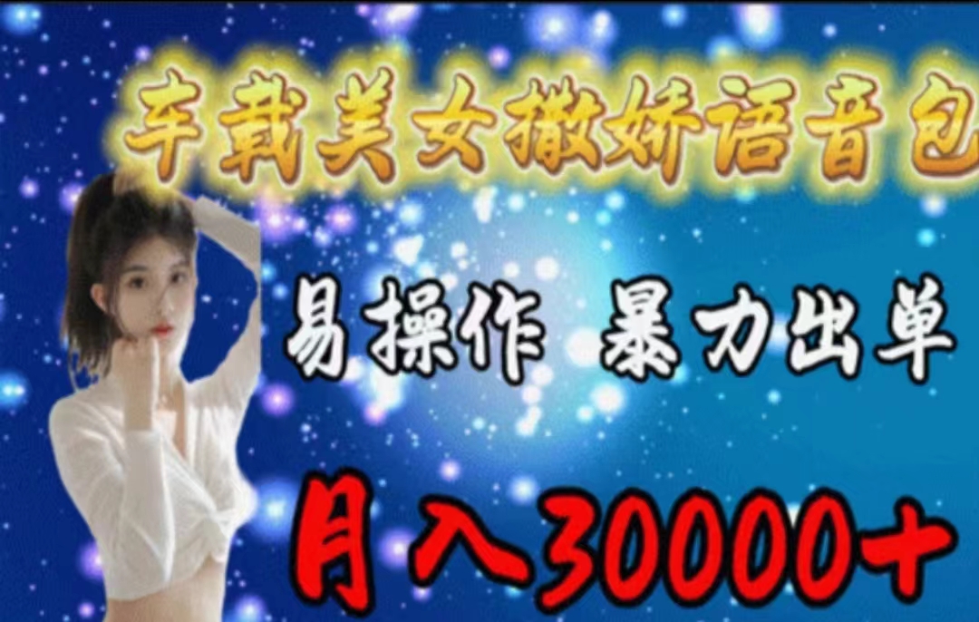 车载美女撒娇语音包，执行就出单，月入3000＋，小白看完课程就能马上实操-紫橙资源网