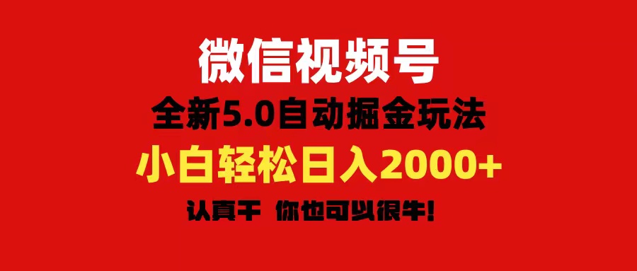 微信视频号变现，5.0全新自动掘金玩法，日入利润2000+有手就行-紫橙资源网
