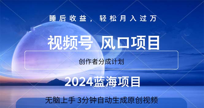 2024蓝海项目，3分钟自动生成视频，月入过万-紫橙资源网