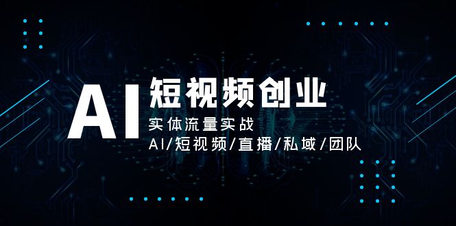 AI短视频创业，实体流量实战，AI/短视频/直播/私域/团队-紫橙资源网