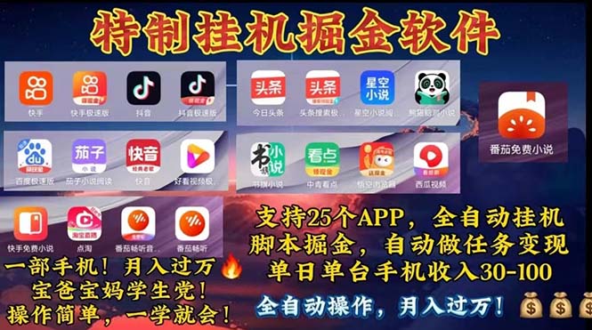 挂机副业 月入过万，特别适合宝爸宝妈学生党，工作室特别推荐-紫橙资源网