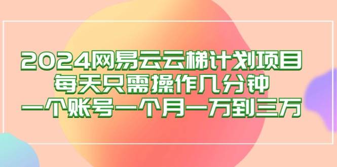 2024网易云梯计划项目，每天只需操作几分钟 一个账号一个月一万到三万-紫橙资源网