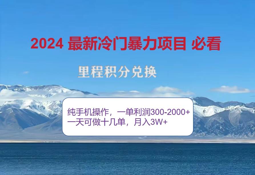 2024惊爆冷门暴利！出行高峰来袭，里程积分，高爆发期，一单300+—2000...-紫橙资源网