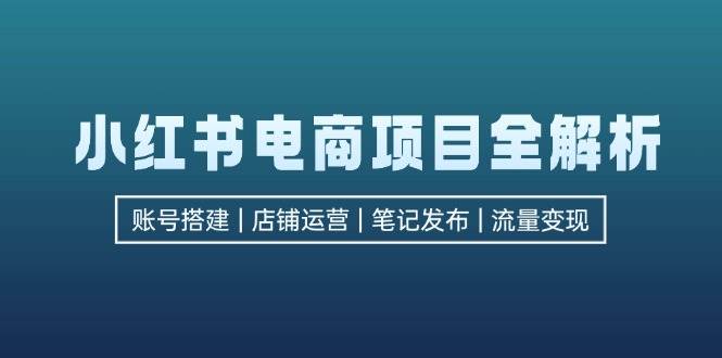 小红书电商项目全解析，包括账号搭建、店铺运营、笔记发布  实现流量变现-紫橙资源网