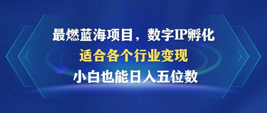 最燃蓝海项目  数字IP孵化  适合各个行业变现  小白也能日入5位数-紫橙资源网