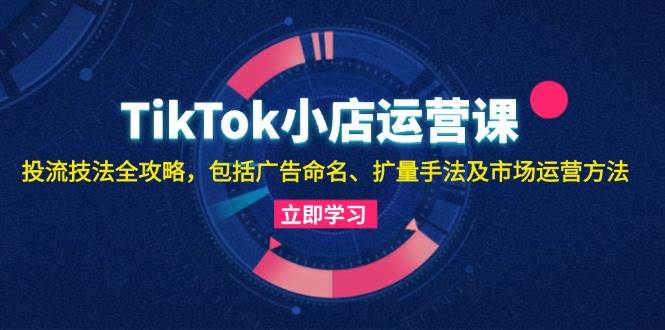 TikTok小店运营课：投流技法全攻略，包括广告命名 扩量手法及市场运营方法-紫橙资源网