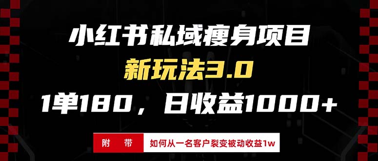 小红书瘦身项目3.0模式，新手小白日赚收益1000+（附从一名客户裂变收益...-紫橙资源网