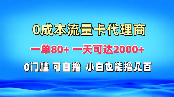免费流量卡代理一单80+ 一天可达2000+-紫橙资源网