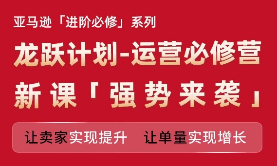 亚马逊进阶必修系列，龙跃计划-运营必修营新课，让卖家实现提升 让单量实现增长-紫橙资源网