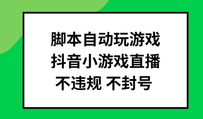 脚本自动玩游戏，抖音小游戏直播，不违规不封号可批量做【揭秘】-紫橙资源网
