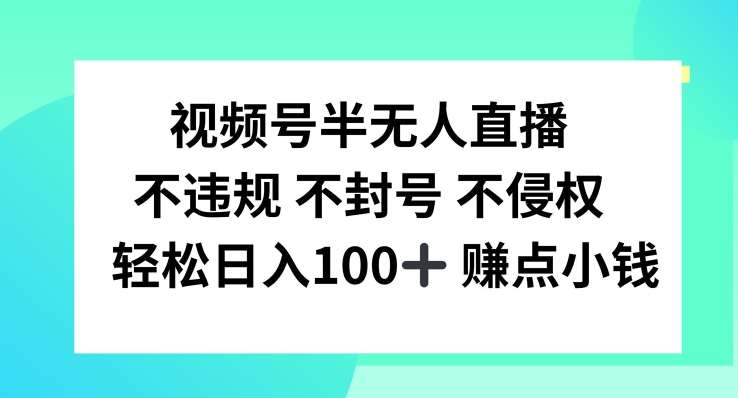 视频号半无人直播，不违规不封号，轻松日入100+【揭秘】-紫橙资源网