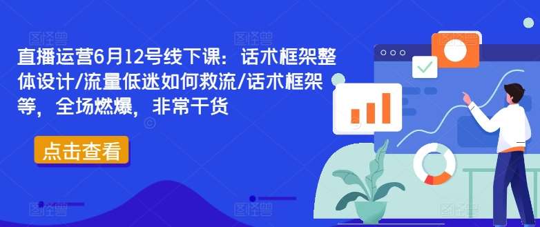 直播运营6月12号线下课:话术框架整体设计/流量低迷如何救流/话术框架等,全场燃爆,非常干货-紫橙资源网