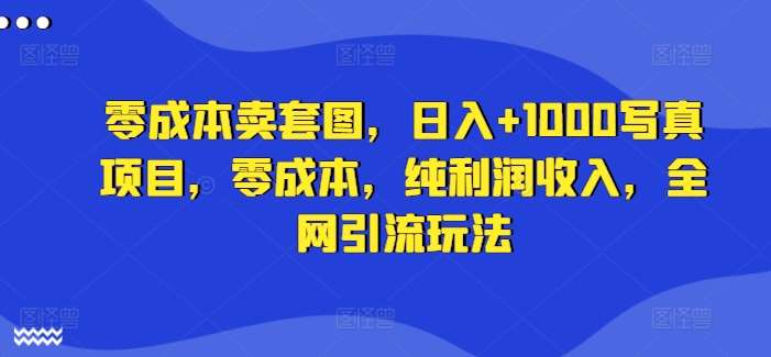 零成本卖套图，日入+1000写真项目，零成本，纯利润收入，全网引流玩法-紫橙资源网