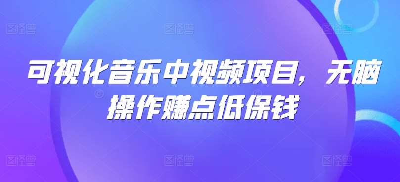 可视化音乐中视频项目，无脑操作赚点低保钱-紫橙资源网