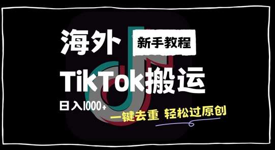 2024最新海外TikTok搬运玩法，一键去重轻松过原创，新手无经验也能日入1k【揭秘】-紫橙资源网