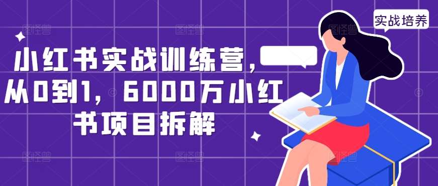 小红书实战训练营，从0到1，6000万小红书项目拆解-紫橙资源网