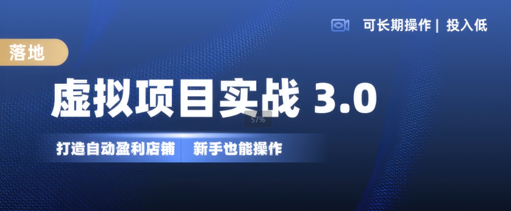 虚拟项目实战3.0，打造自动盈利店铺，可长期操作投入低，新手也能操作-紫橙资源网