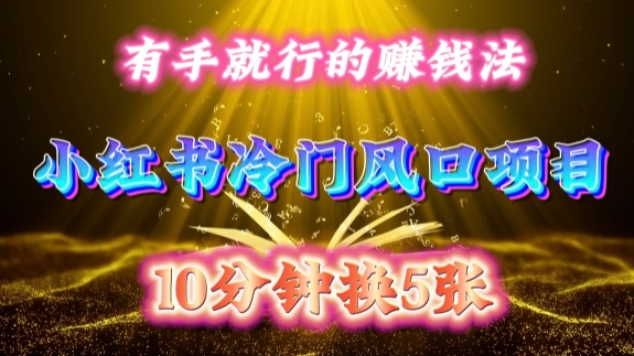 每天 10 分钟，小红书冷门风口项目开启，有手就行的搬运赚钱法，小白日入500 +-紫橙资源网