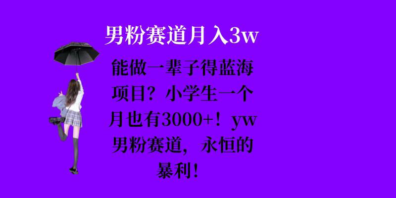 能做一辈子的蓝海项目？小学生一个月也有3000+，yw男粉赛道，永恒的暴利-紫橙资源网