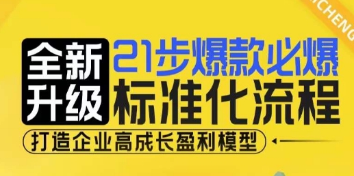 21步爆款必爆标准化流程，全新升级，打造企业高成长盈利模型-紫橙资源网