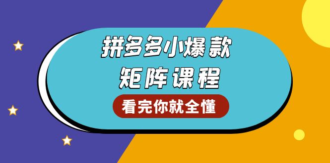 拼多多爆款矩阵课程：教你测出店铺爆款，优化销量，提升GMV，打造爆款群-紫橙资源网