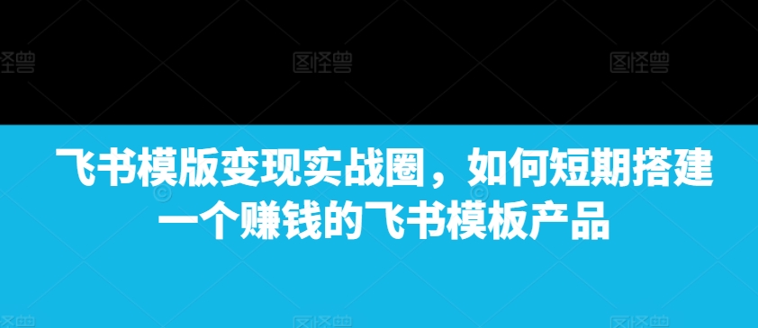 飞书模版变现实战圈，如何短期搭建一个赚钱的飞书模板产品-紫橙资源网