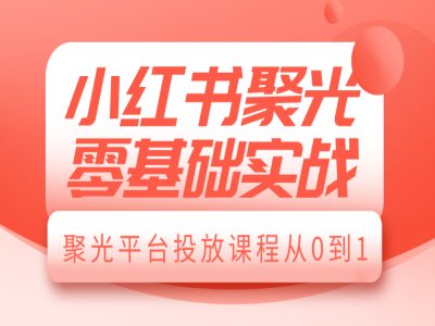 小红书聚光零基础实战，聚光平台投放课程从0到1-紫橙资源网
