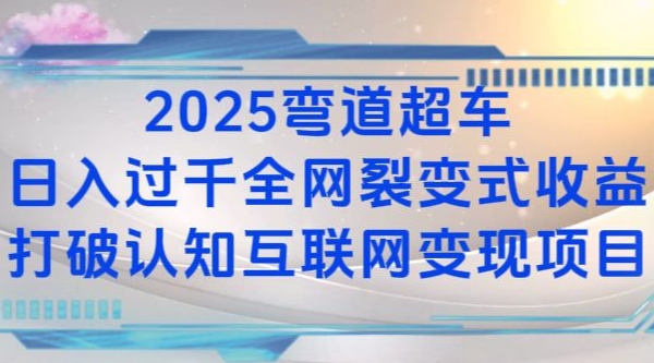2025弯道超车日入过K全网裂变式收益打破认知互联网变现项目-紫橙资源网