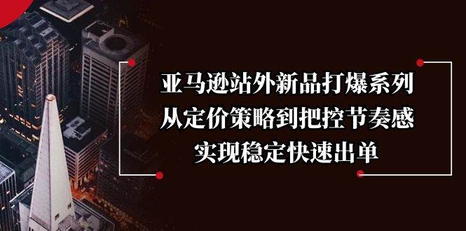 亚马逊站外新品打爆系列，从定价策略到把控节奏感，实现稳定快速出单-紫橙资源网