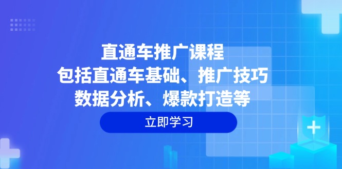 直通车推广课程：包括直通车基础、推广技巧、数据分析、爆款打造等-紫橙资源网