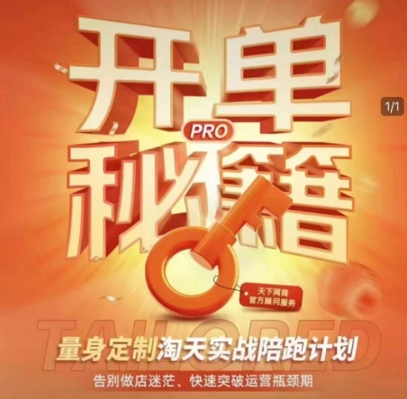 淘宝开单秘籍PRO，量身定制淘天实战陪跑计划，告别做店迷茫、快速突破运营瓶颈期-紫橙资源网