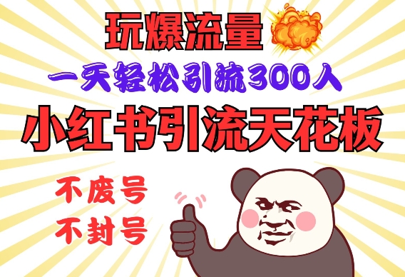 小红书引流天花板，玩爆流量，一天轻松引流300人，安全操作-紫橙资源网