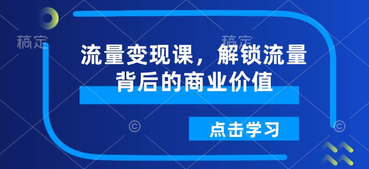流量变现课，解锁流量背后的商业价值-紫橙资源网