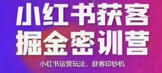 小红书获客掘金线下课，录音+ppt照片，小红书运营玩法，获客印钞机-紫橙资源网