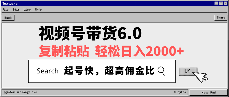 视频号带货6.0，轻松日入2000+，起号快，复制粘贴即可，超高佣金比-紫橙资源网