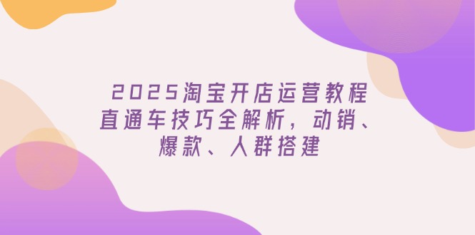 2025淘宝开店运营教程更新，直通车技巧全解析，动销、爆款、人群搭建-紫橙资源网