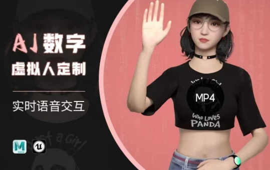 Ai数字人虚拟(智能体)实时语音交互特训营，​自行定制超写实角色AI数字人交互技术-紫橙资源网
