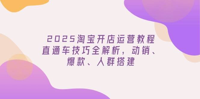 2025淘宝开店运营教程更新，直通车技巧全解析，动销、爆款、人群搭建-紫橙资源网