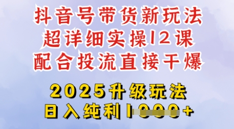 2025全新升级抖音带货玩法，一天纯利四位数，从剪辑到选品再到发布投流，超详细玩法揭秘-紫橙资源网