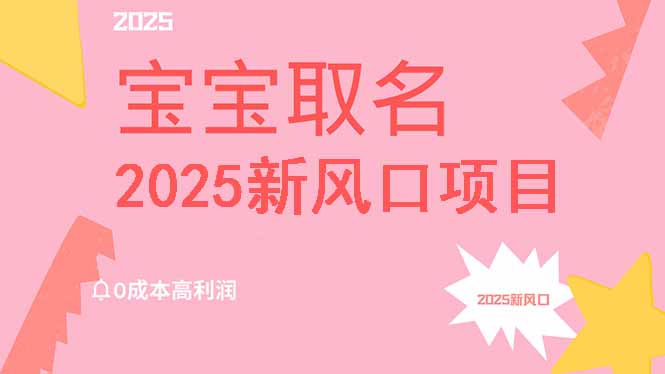 2025新风口项目宝宝取名，0成本高利润，附保姆级教程，月入过万不是梦-紫橙资源网