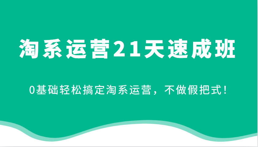 淘系运营21天速成班，0基础轻松搞定淘系运营，不做假把式！-紫橙资源网