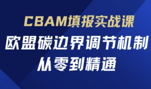 CBAM填报实战课，欧盟碳边界调节机制，从零到精通-紫橙资源网