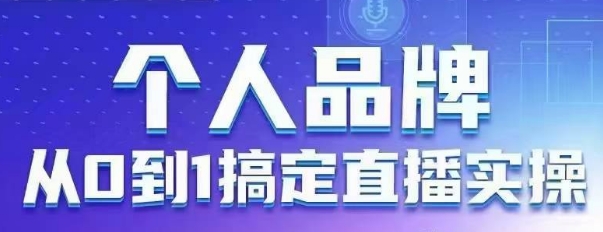 个人品牌：从0到1搞定直播实操，用直播为你的个人品牌赋能，六大实操板块，放大个人影响力-紫橙资源网