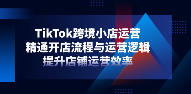 TikTok跨境小店运营，精通开店流程与运营逻辑，提升店铺运营效率-紫橙资源网