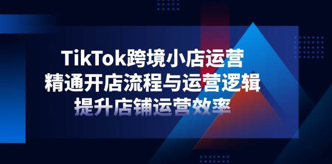 TikTok跨境小店运营，精通开店流程与运营逻辑，提升店铺运营效率-紫橙资源网