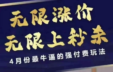 4月12号拼多多线上课，无限涨价，无限上秒杀，4月份最牛逼的强付费玩法-紫橙资源网