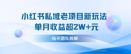 小红书私域项目新玩法，单月变现过W+-紫橙资源网