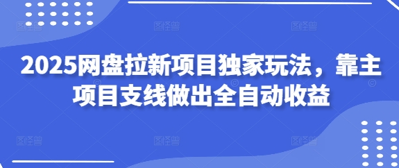2025网盘拉新项目独家玩法，靠主项目支线做出全自动收益-紫橙资源网