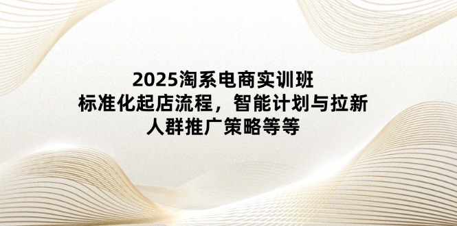 2025淘系电商实训班：标准化起店流程，智能计划与拉新，人群推广策略等等-紫橙资源网