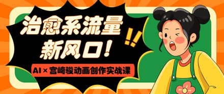 治愈系流量新风口，AI+宫崎骏动画创作实战课，从0到1打造爆款视频-紫橙资源网